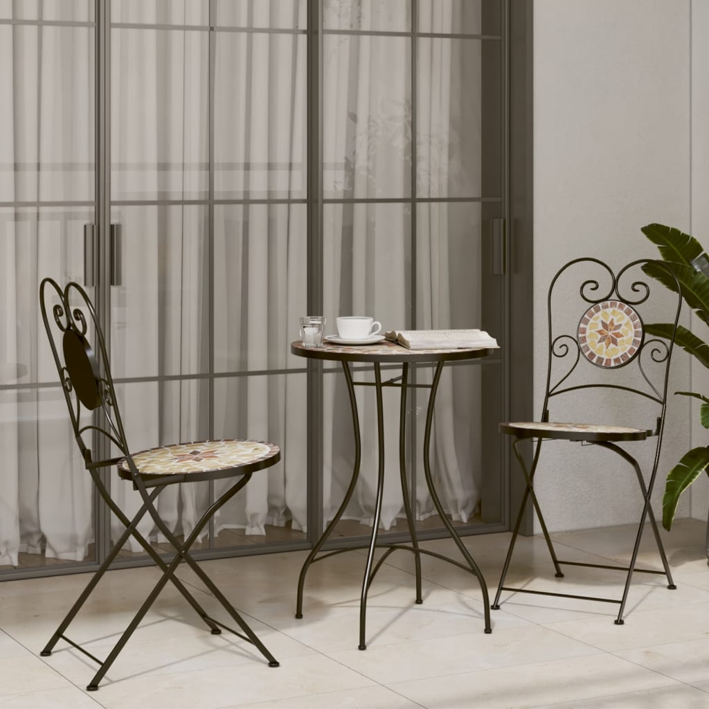vidaXL 3-tlg. Bistro-Set Keramik Terrakotta