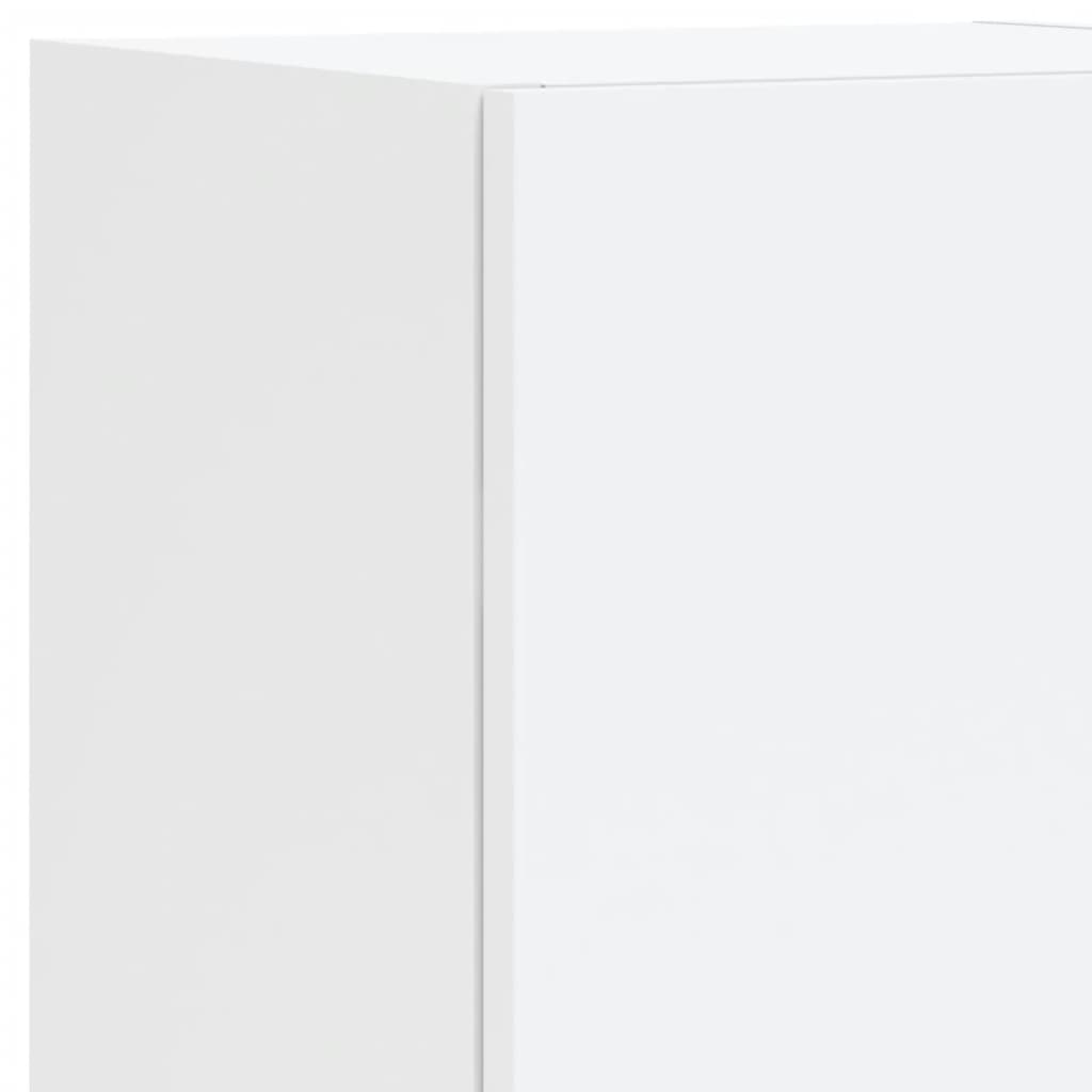 vidaXL 5-tlg. Wohnwand mit LED-Beleuchtung Weiß Holzwerkstoff