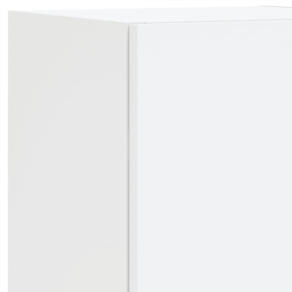 vidaXL 6-tlg. TV-Wohnwand mit LED-Leuchten Weiß