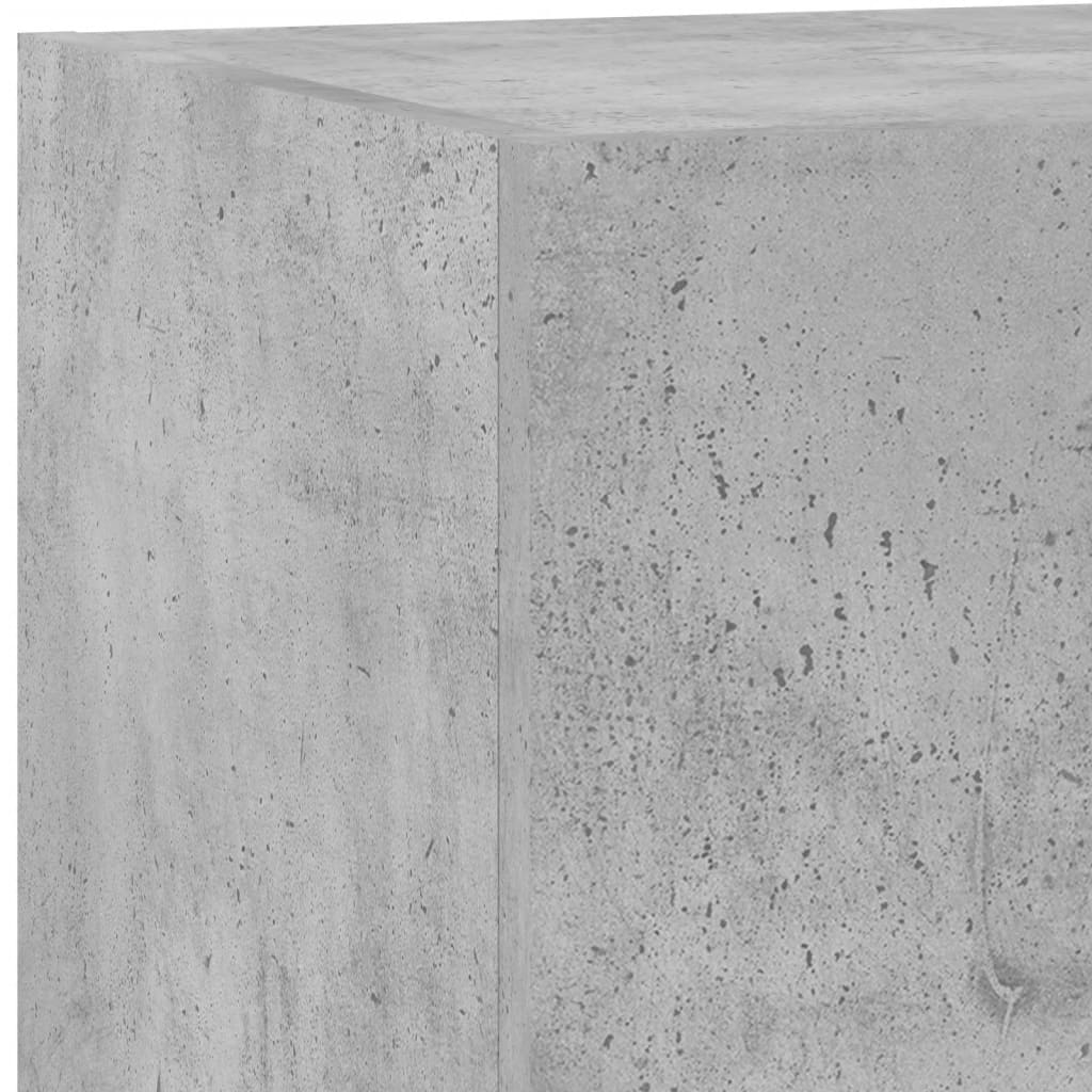vidaXL 5-tlg. Wohnwand mit LED-Beleuchtung Betongrau Holzwerkstoff