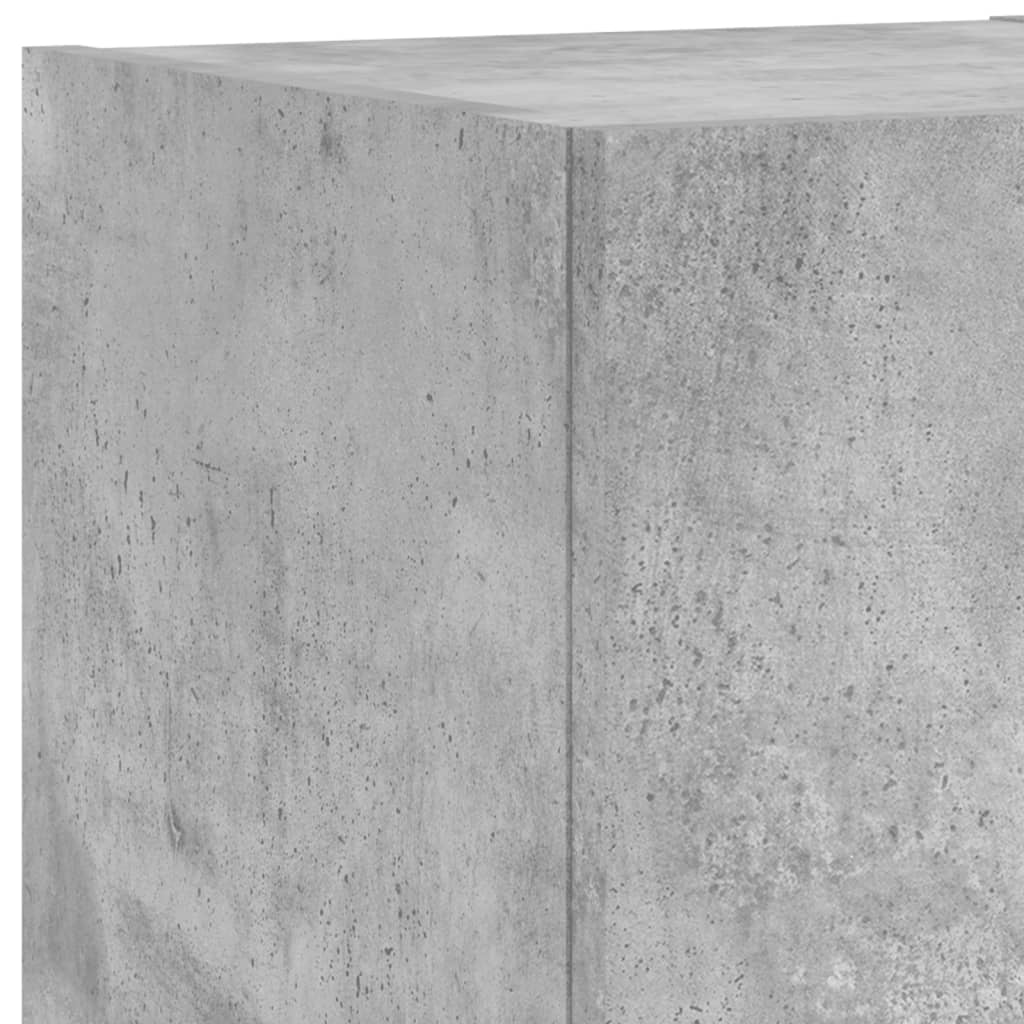 vidaXL 5-tlg. Wohnwand mit LED-Beleuchtung Betongrau Holzwerkstoff