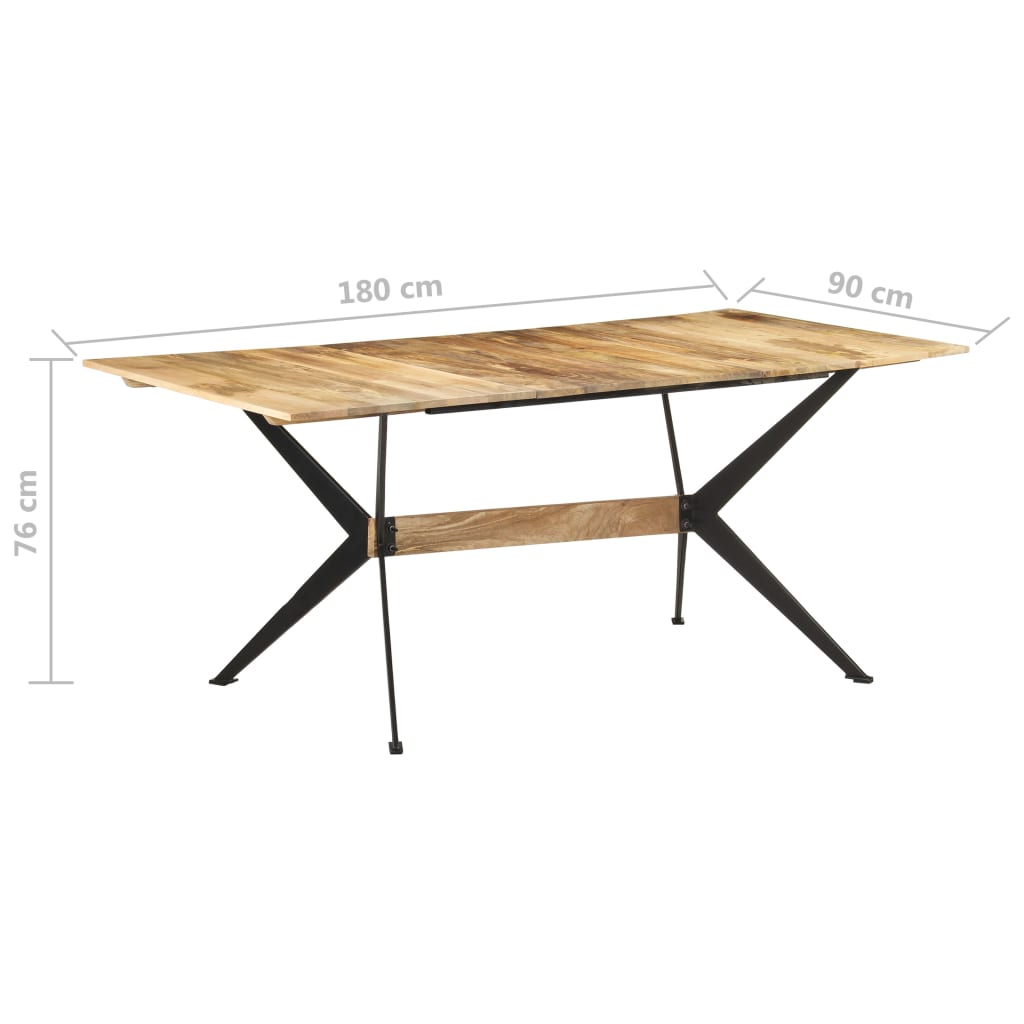 vidaXL Esstisch 180x90x76 cm Mango Massivholz