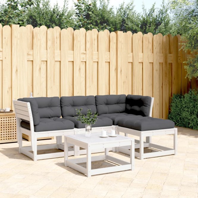 4-tlg. Garten-Lounge-Set Massivholz Kiefer