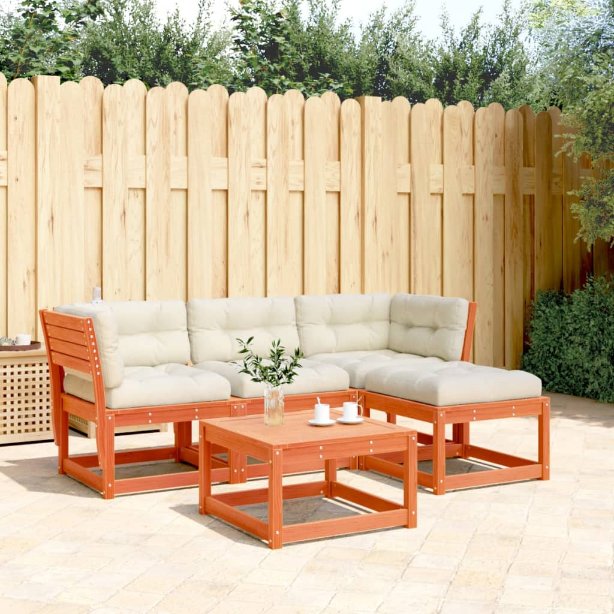 4-tlg. Garten-Lounge-Set Massivholz Kiefer