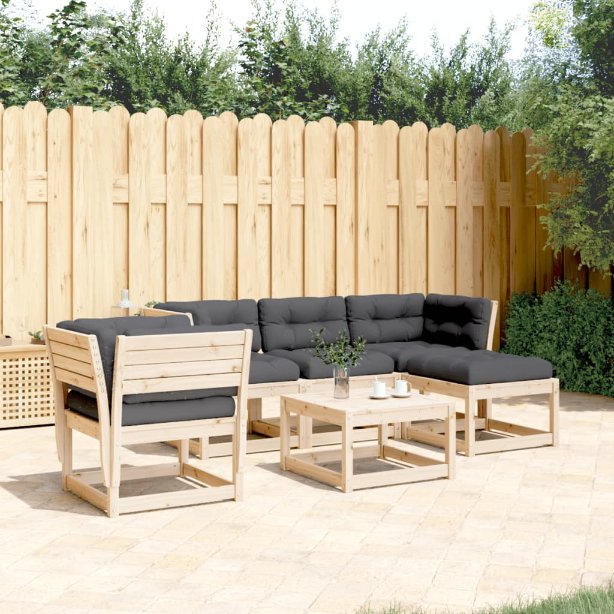 5-tlg. Garten-Lounge-Set Massivholz Kiefer