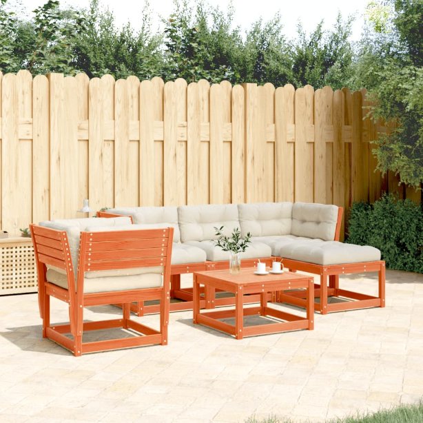 5-tlg. Garten-Lounge-Set Massivholz Kiefer