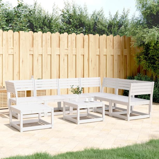 7-tlg. Garten-Lounge-Set Massivholz Kiefer