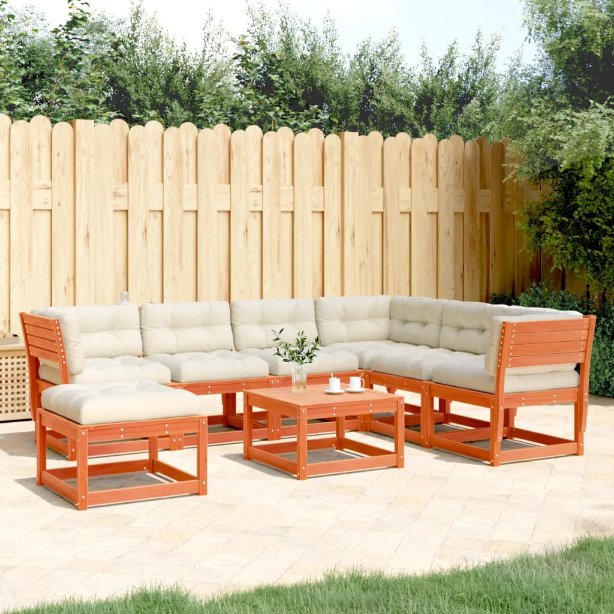 7-tlg. Garten-Lounge-Set Massivholz Kiefer