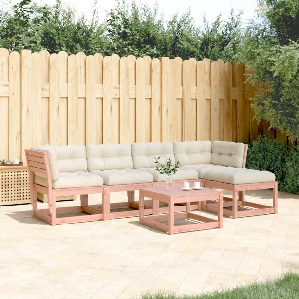 5-tlg. Garten-Sofagarnitur mit Kissen Massivholz Kiefer