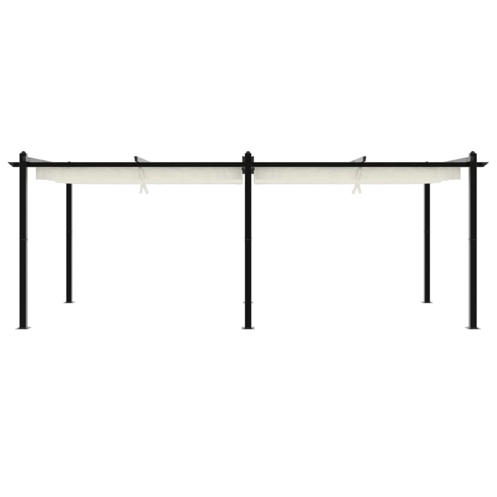 vidaXL Gartenpavillon mit Ausziehbarem Dach Creme 3x6 m Aluminium