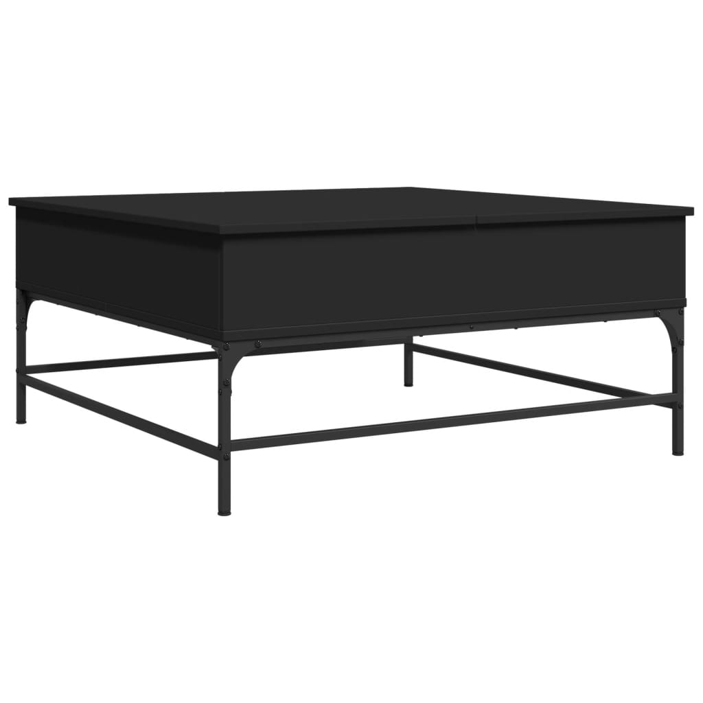 vidaXL Couchtisch Schwarz 95x95x45 cm Holzwerkstoff und Metall