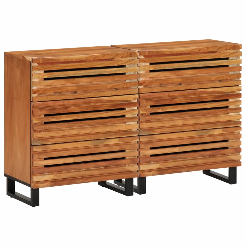 vidaXL Sideboard 2 Stk. 60x34x75 cm Raues Massivholz Mango