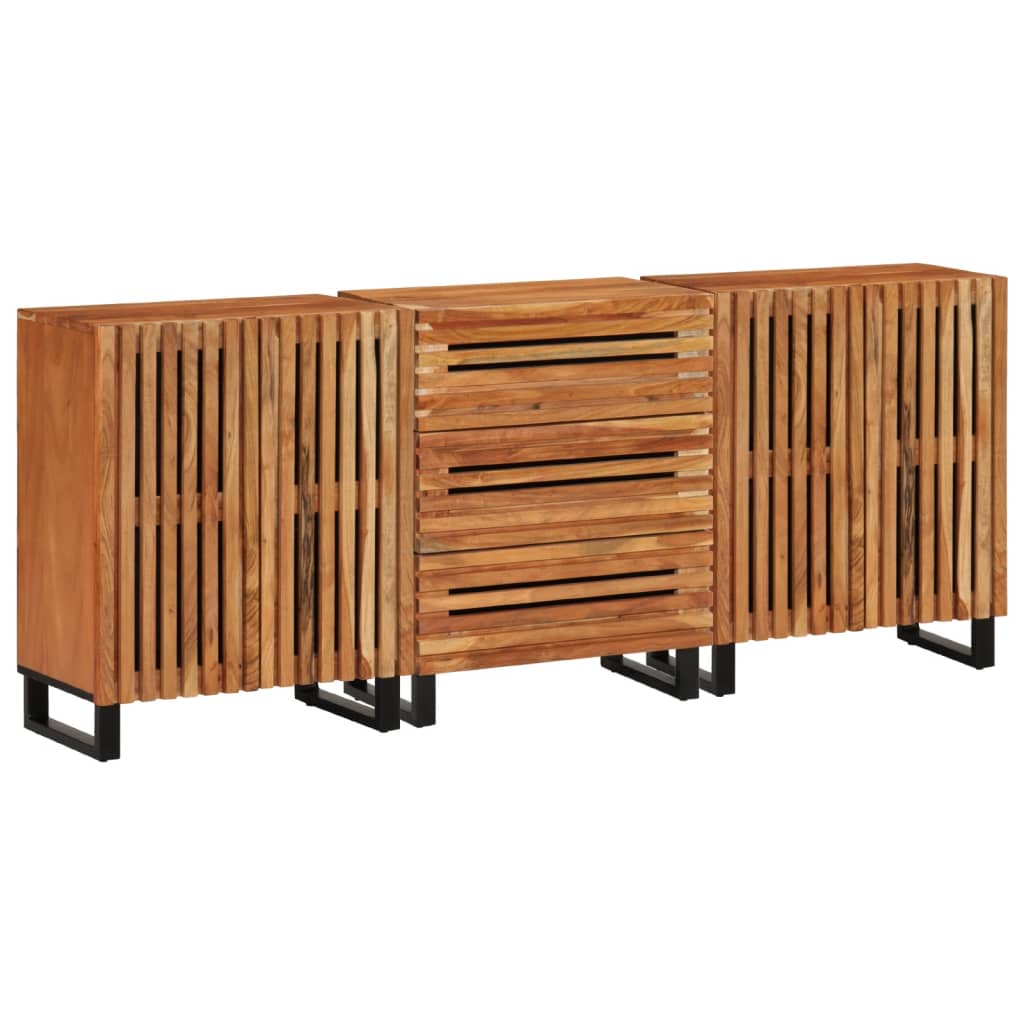 vidaXL Sideboard 3 Stk. 60x34x75 cm Raues Massivholz Mango