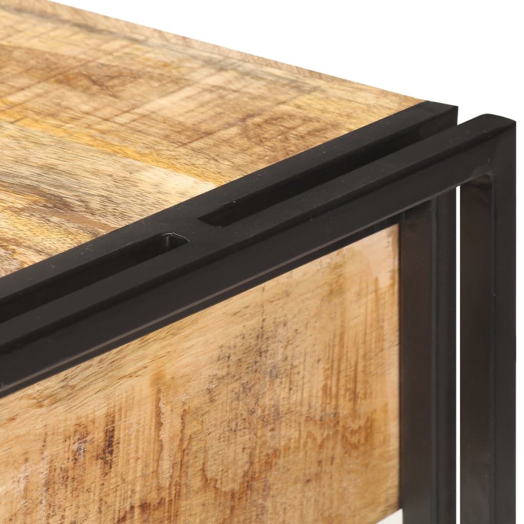 vidaXL Sideboard 120x30x75 cm Raues Mango-Massivholz