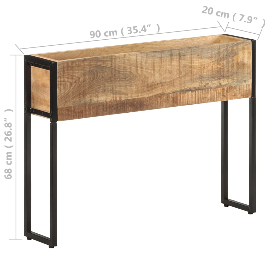 vidaXL Pflanzkübel 90x20x68 cm Raues Mangoholz
