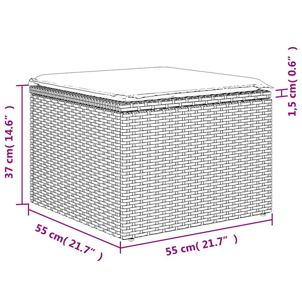 6-tlg. Garten-Sofagarnitur mit Kissen Schwarz Poly Rattan
