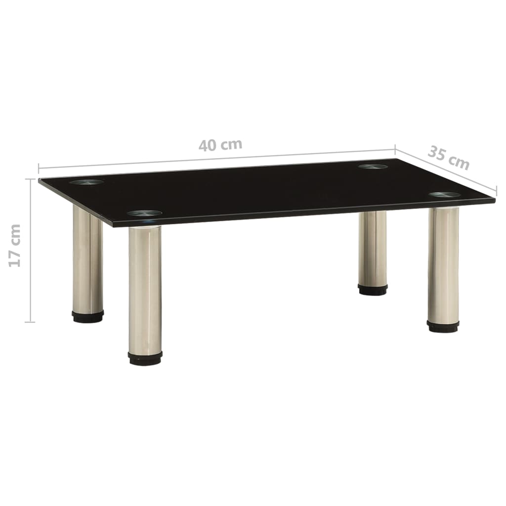 vidaXL TV-Tisch 40x35x17 cm Schwarz Hartglas