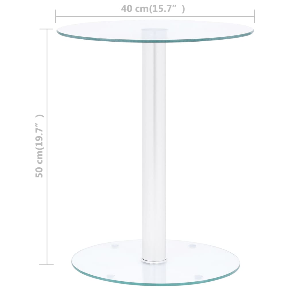 vidaXL Couchtisch Transparent 40 cm Hartglas