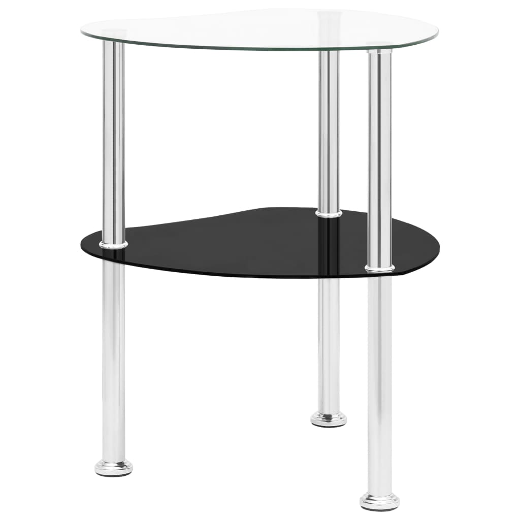 vidaXL Beistelltisch mit 2 Ablagen Transparent 38x38x50 cm Hartglas