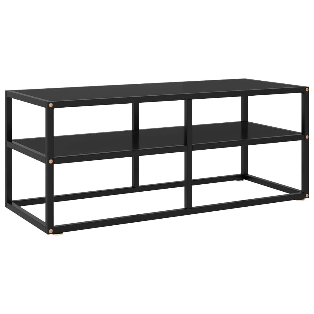 vidaXL TV-Schrank Schwarz mit Hartglas 100x40x40 cm