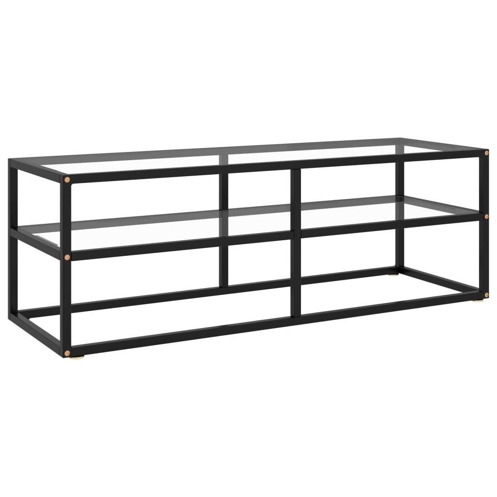 vidaXL TV-Schrank Schwarz mit Hartglas 100x40x40 cm