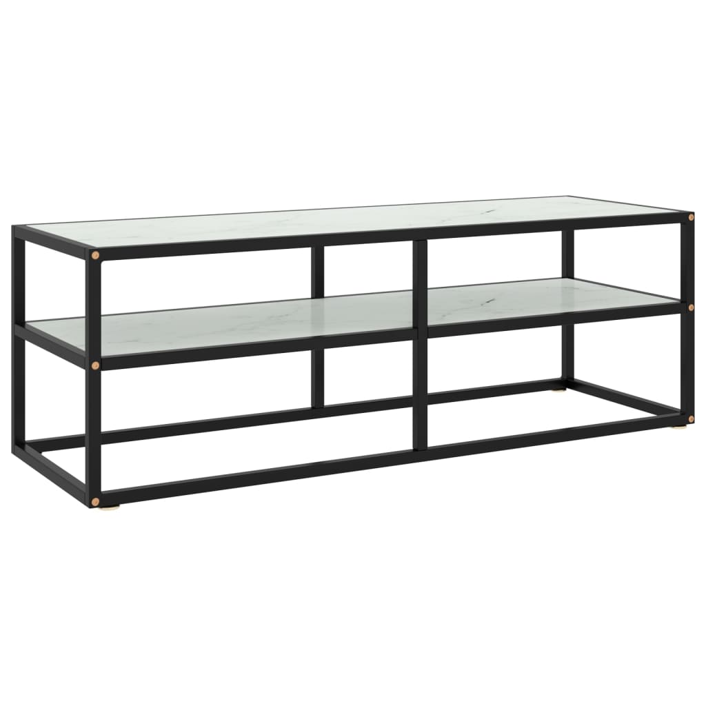 vidaXL TV-Schrank Schwarz mit Hartglas 100x40x40 cm