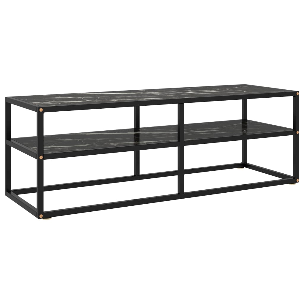 vidaXL TV-Schrank Schwarz mit Hartglas 100x40x40 cm
