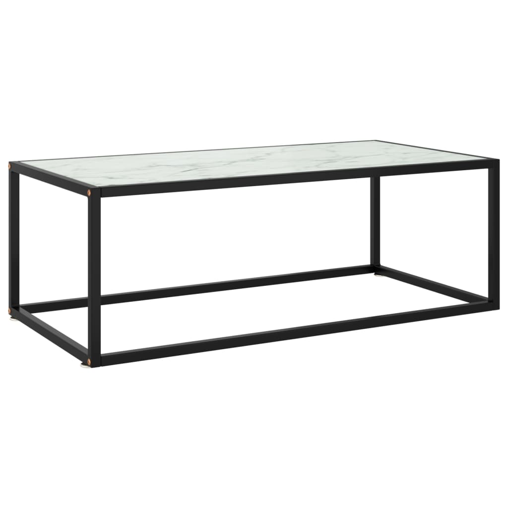 vidaXL Couchtisch Schwarz mit Hartglas 60x60x35 cm