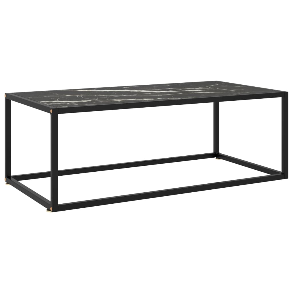 vidaXL Couchtisch Schwarz mit Hartglas 60x60x35 cm