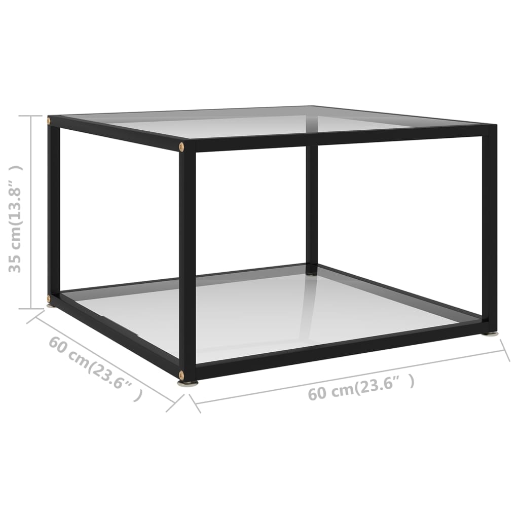 vidaXL Couchtisch Transparent 60x60x35 cm Hartglas