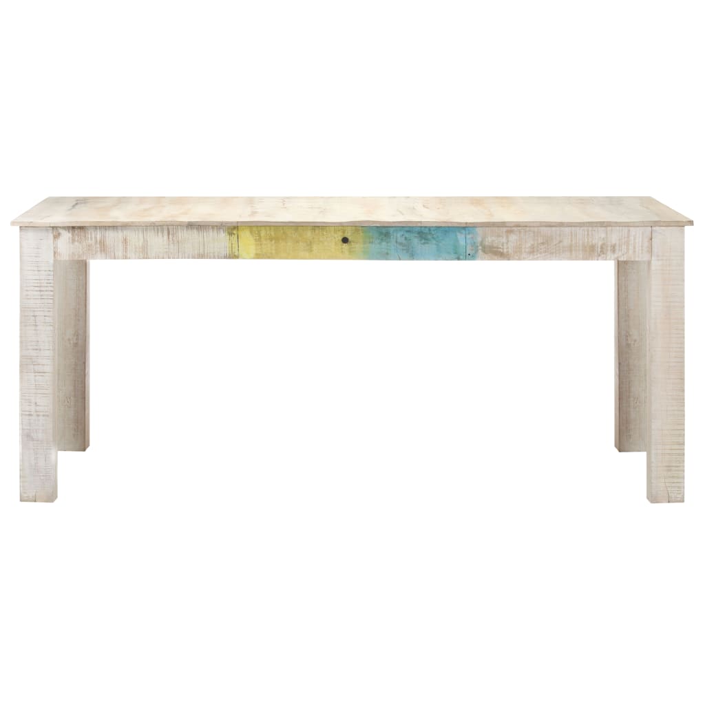 vidaXL Esstisch Weiß 180x90x76 cm Mango Massivholz