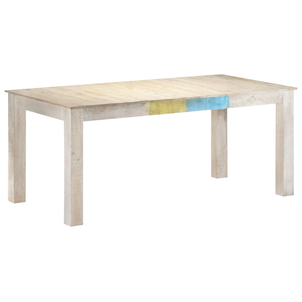 vidaXL Esstisch Weiß 180x90x76 cm Mango Massivholz