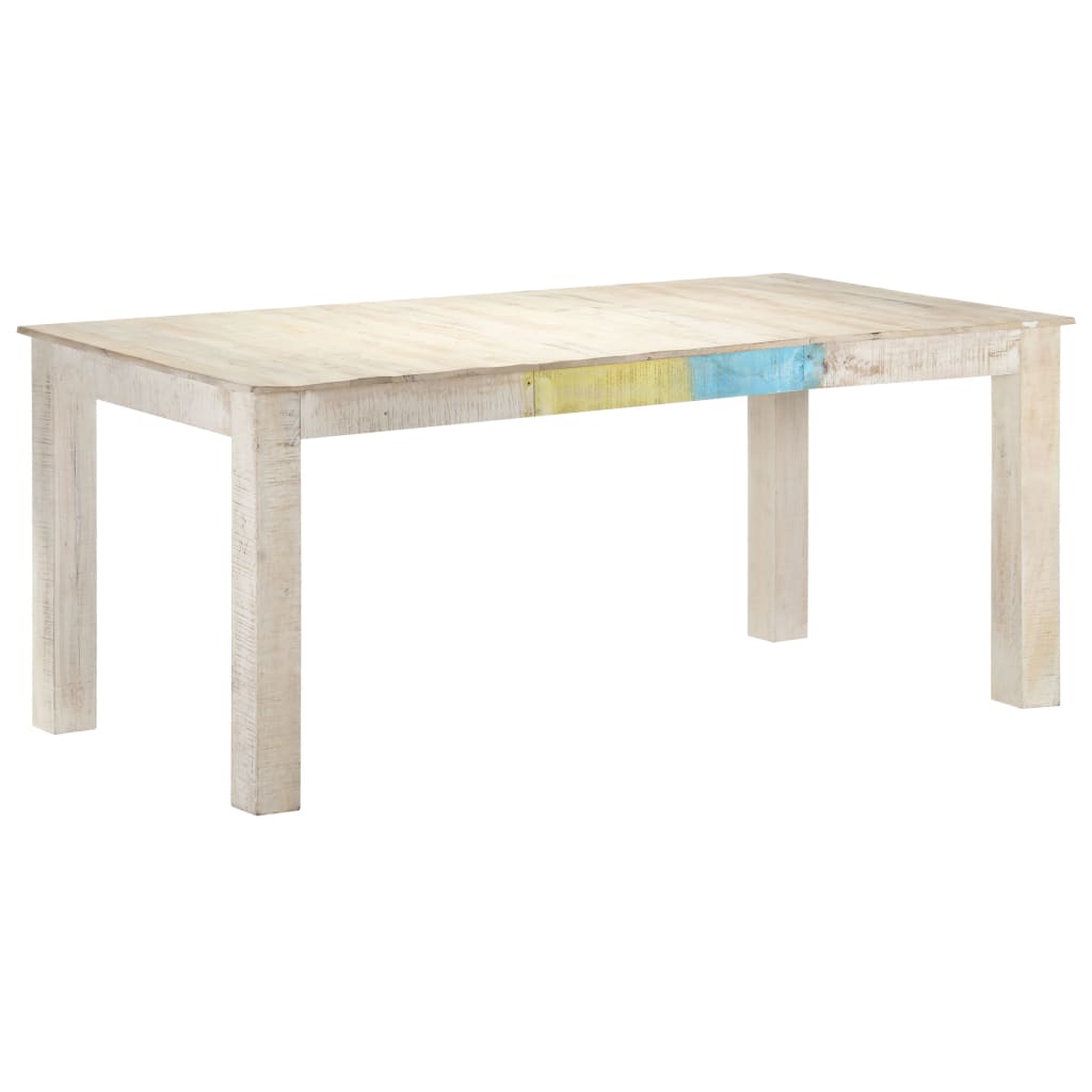 vidaXL Esstisch Weiß 180x90x76 cm Mango Massivholz