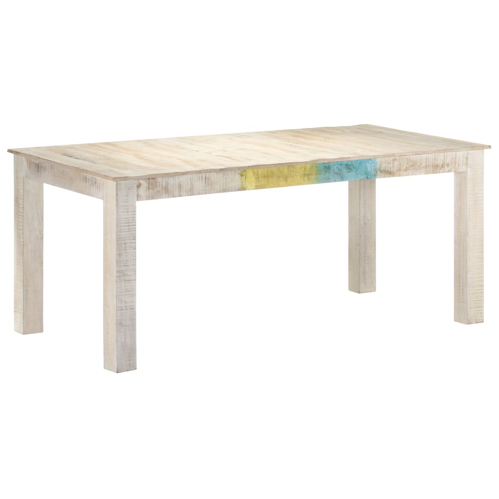 vidaXL Esstisch Weiß 180x90x76 cm Mango Massivholz