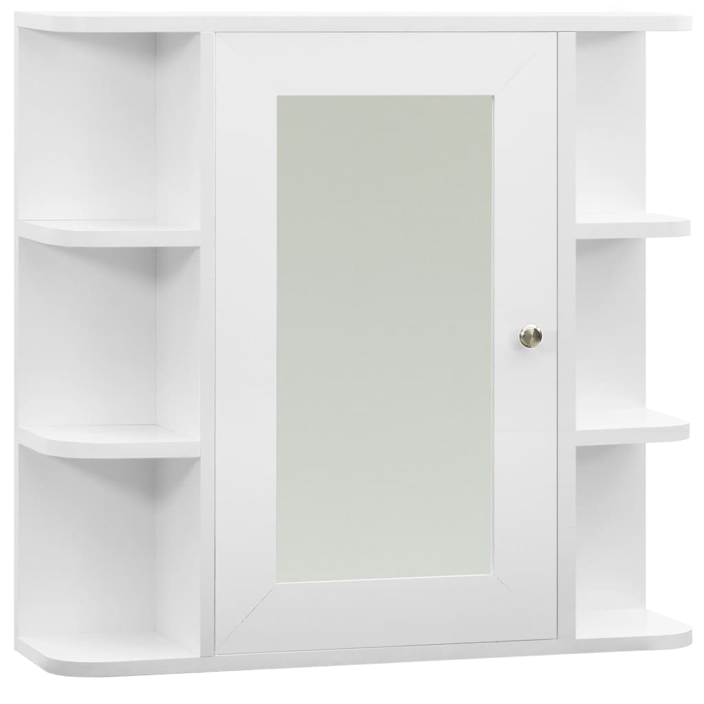 vidaXL Bad-Spiegelschrank Weiß 66x17x63 cm MDF