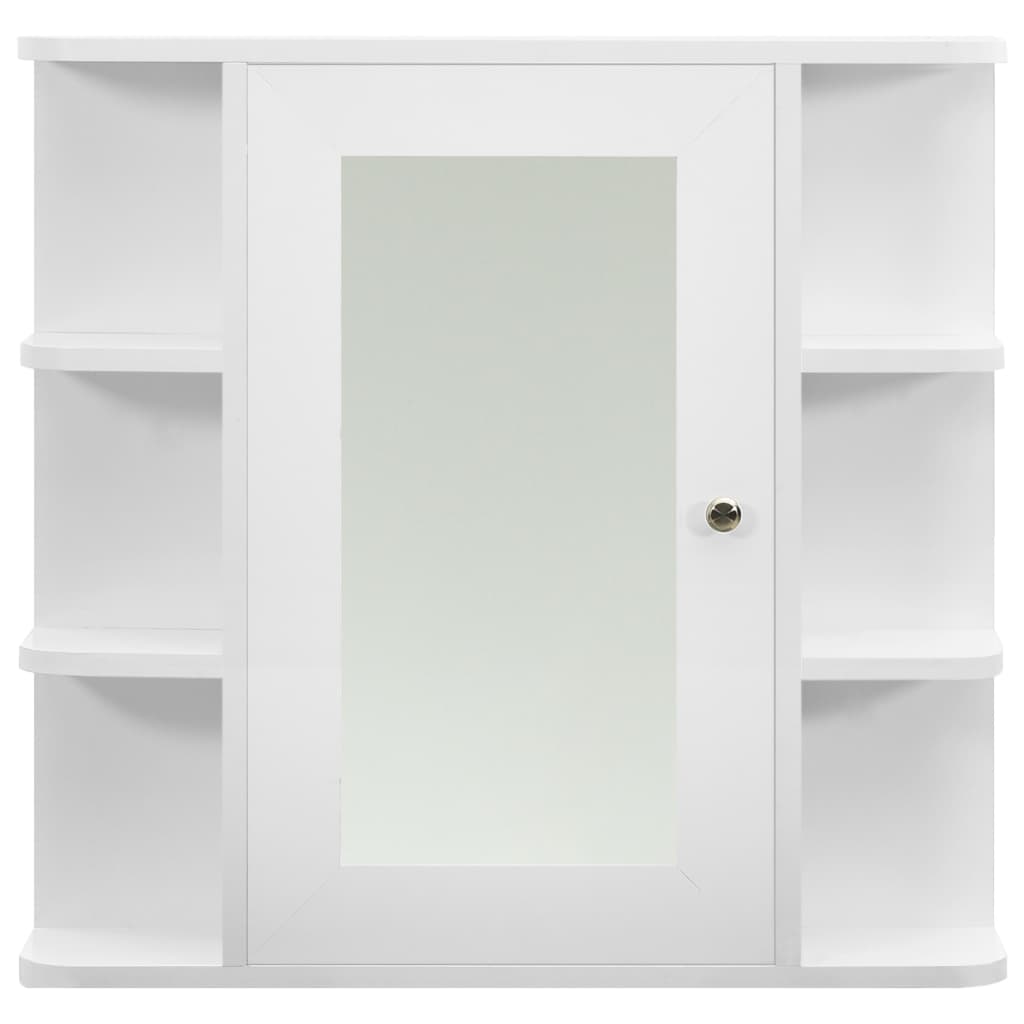vidaXL Bad-Spiegelschrank Weiß 66x17x63 cm MDF