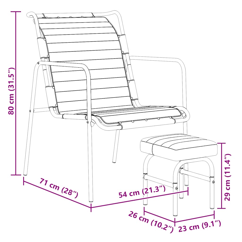 vidaXL Relaxsessel mit Fußhocker Braun Echtleder