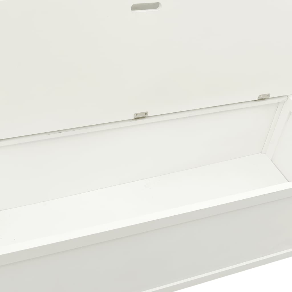 vidaXL Sitzbank mit Stauraum 126 cm Weiß Massivholz Tanne