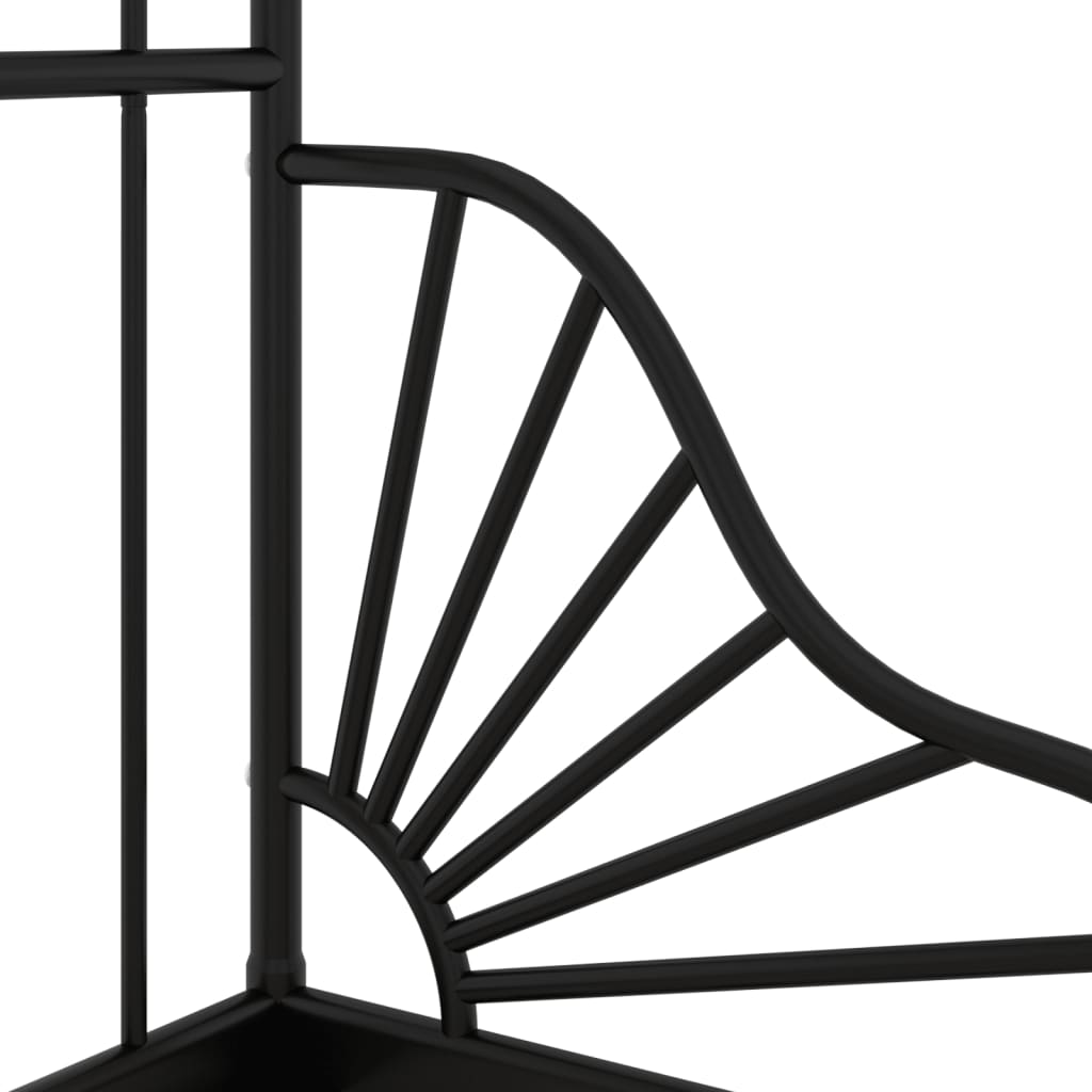 vidaXL Ausziehbett Schwarz Metall 80x130/200 cm