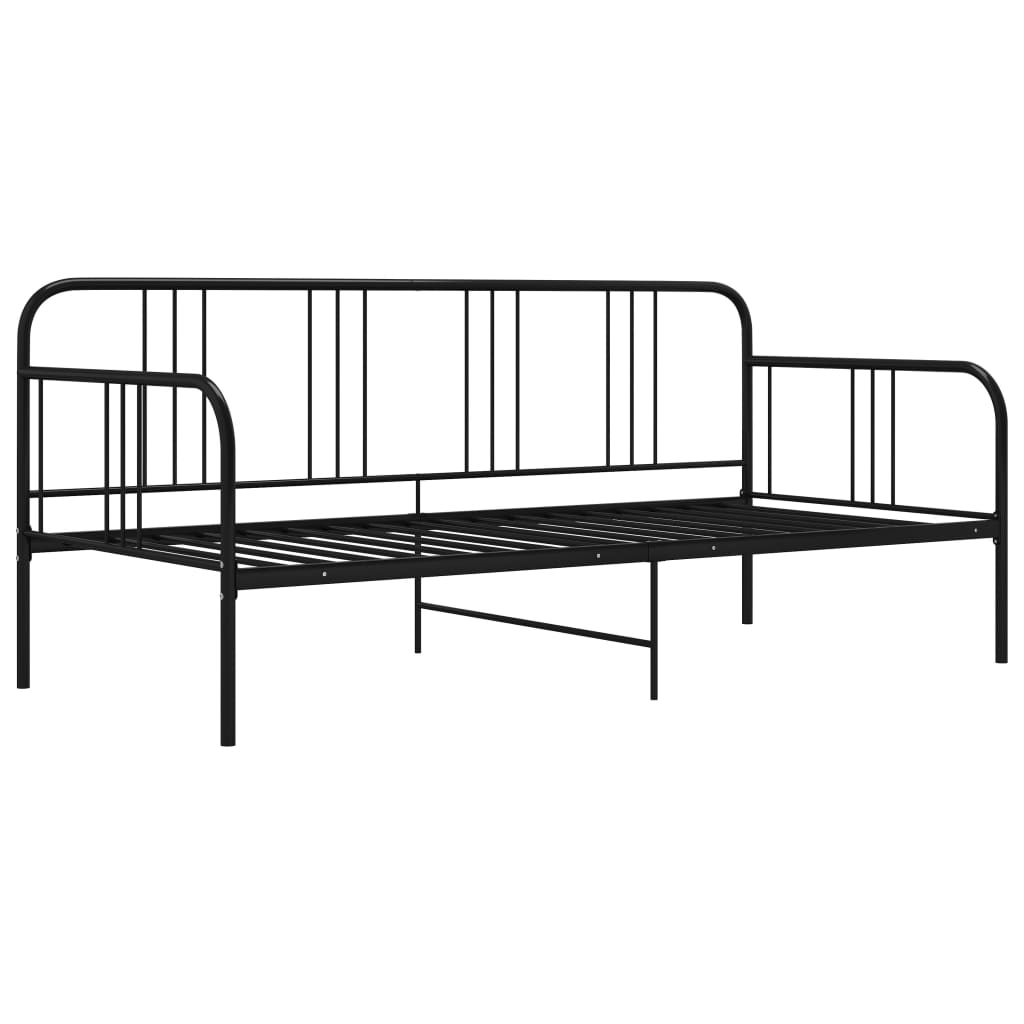 vidaXL Schlafsofa Bettgestell Schwarz Metall 90x200 cm