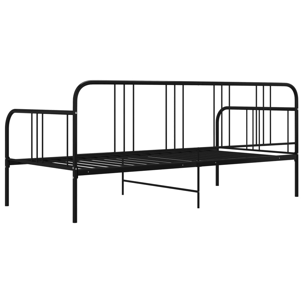 vidaXL Schlafsofa Bettgestell Schwarz Metall 90x200 cm