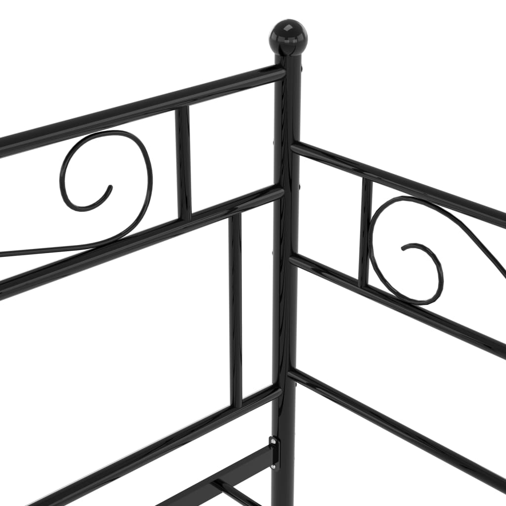 vidaXL Ausziehsofa Bettgestell Schwarz Metall 90x200 cm