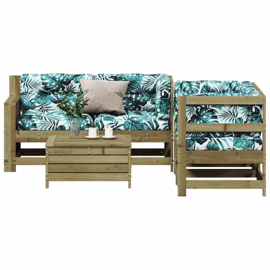 5-tlg. Garten-Lounge-Set mit Kissen Imprägniertes Kiefernholz