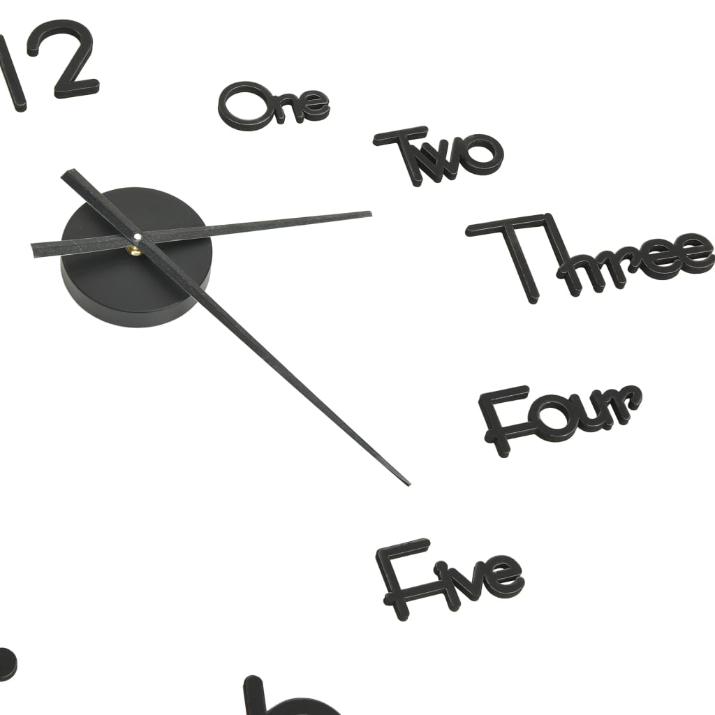 vidaXL 3D-Wanduhr Modernes Design Schwarz 100 cm XXL