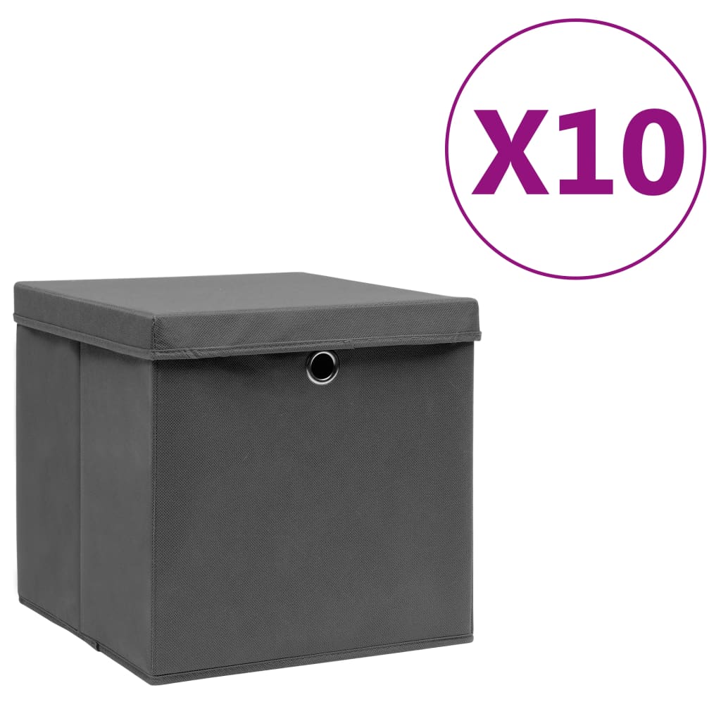 vidaXL Aufbewahrungsboxen 4 Stk. Vliesstoff 28x28x28 cm Schwarz