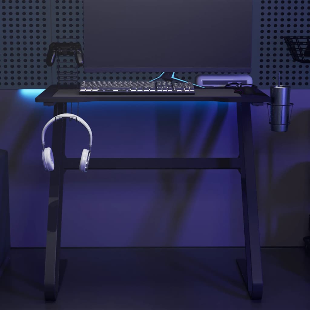 vidaXL Gaming-Schreibtisch mit ZZ-Gestell Schwarz und Rot 90x60x75 cm