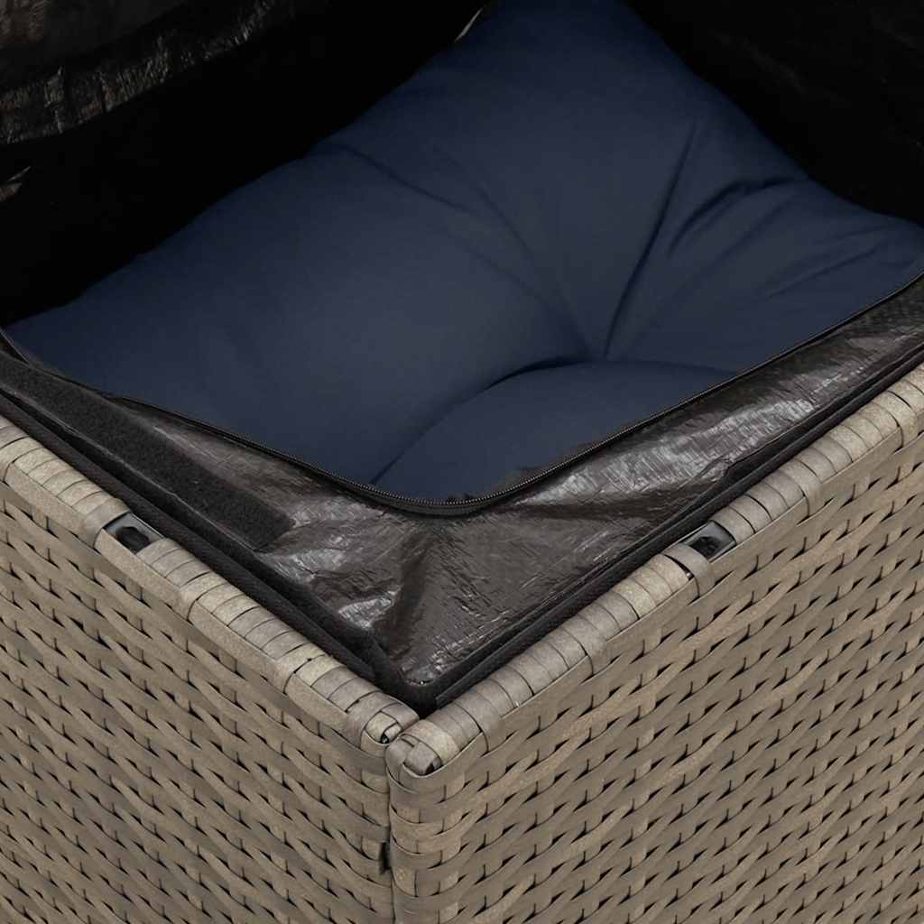8-teiliges Gartensofa-Set mit Kissen, grau, Polyrattan