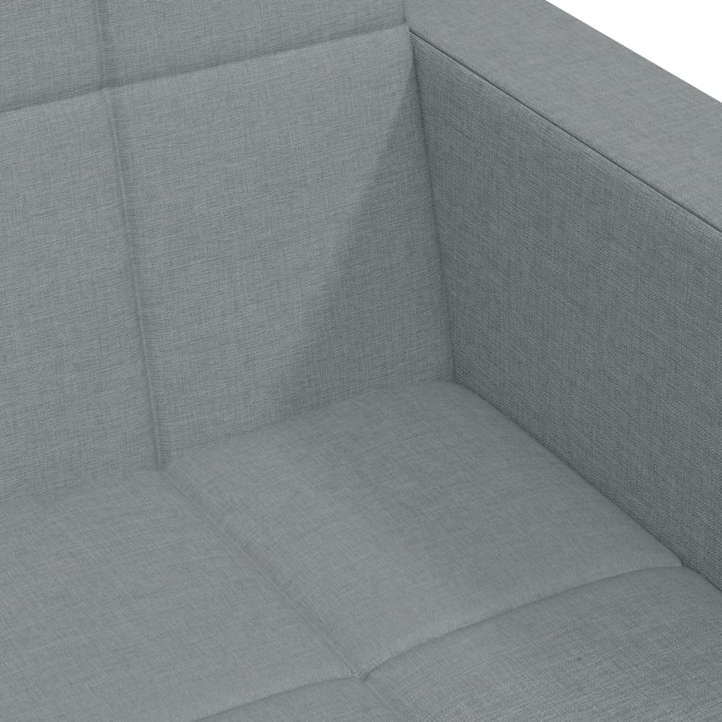vidaXL Schlafsofa 2-Sitzer mit Fußhocker Hellgrau Stoff