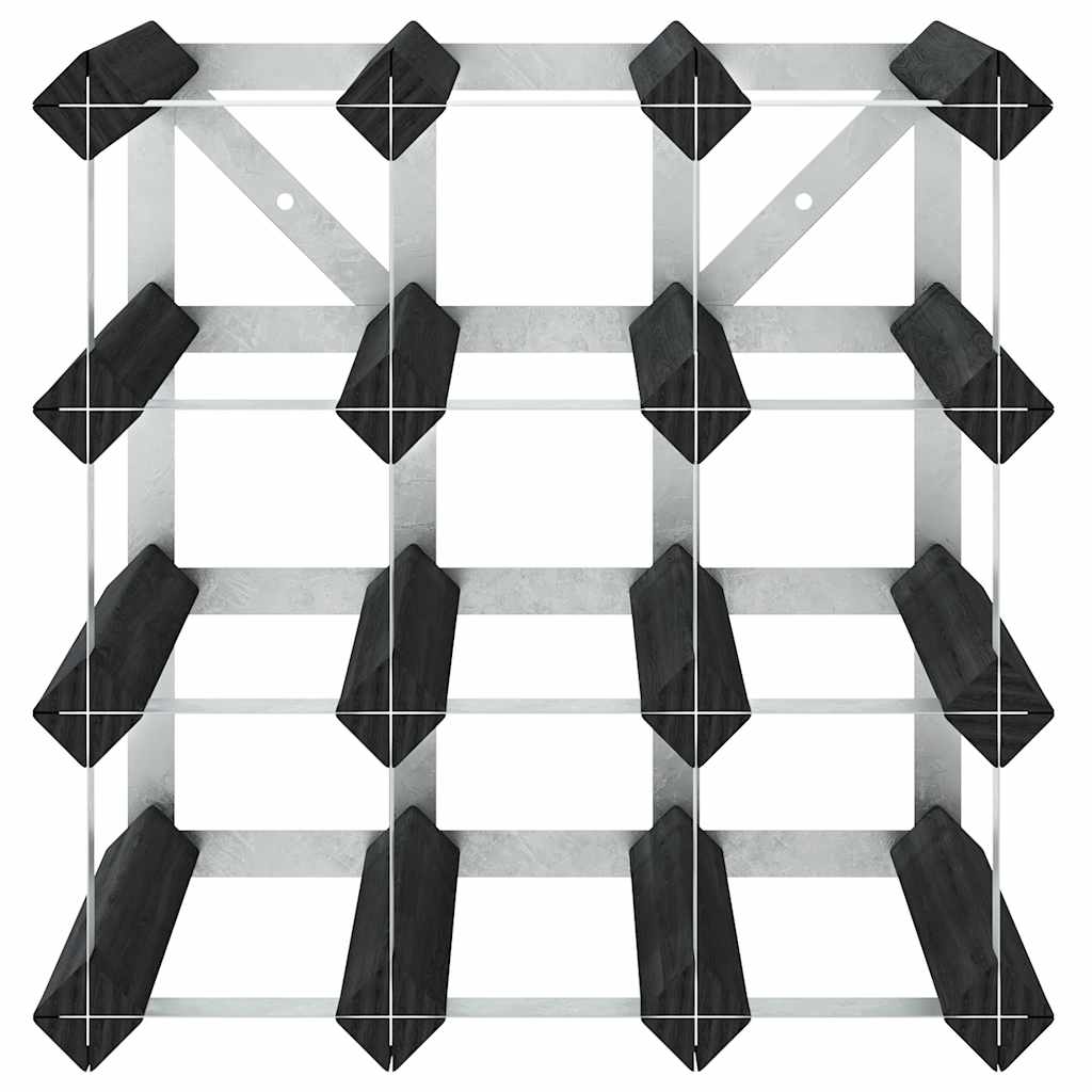 vidaXL Weinregal für 12 Flaschen Schwarz Massivholz Kiefer