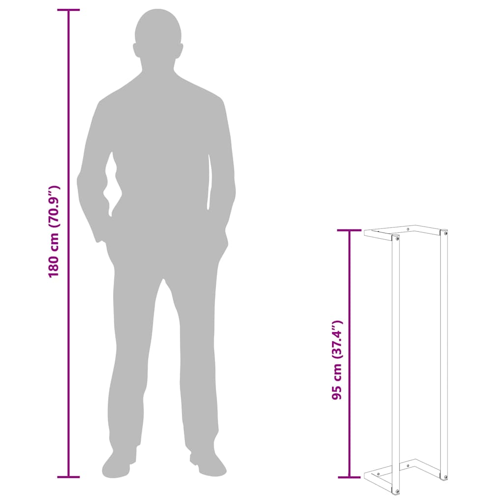 vidaXL Handtuchständer Schwarz 25x20x95 cm Eisen